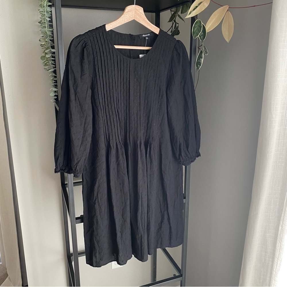 NWT Madewell Embroidered Pintuck Mini Dress